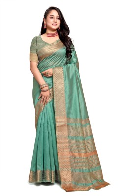 RACHAIYTA FASHION Woven Assam Silk Jacquard Saree(Green)