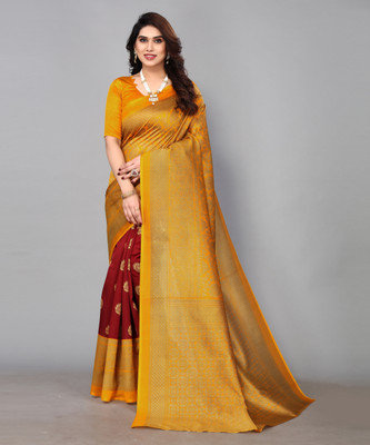 Priyashi Printed Bollywood Art Silk Saree(Maroon)