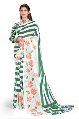 AADIYOGI ENTERPRISE Digital Print Bollywood Georgette Saree(Green)