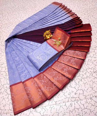 NENDRA Woven Kanjivaram Pure Silk Saree(Green)