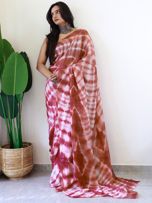 Sareemall Printed Bollywood Georgette Saree(Brown)