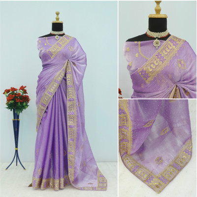 KHRITI FAB Self Design Bollywood Jimmy choo Saree(Purple)