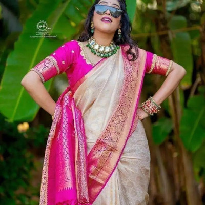 Suali Woven Kanjivaram Pure Silk Saree(Multicolor)