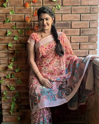 PHEASANT Digital Print Bollywood Cotton Linen Saree(Multicolor)