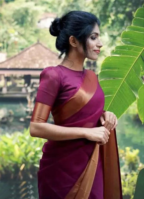 Vragi Embellished Bollywood Chiffon Saree(Magenta)