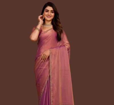 Gajal Self Design Kanjivaram Jimmy choo, Pure Cotton Saree(Purple)