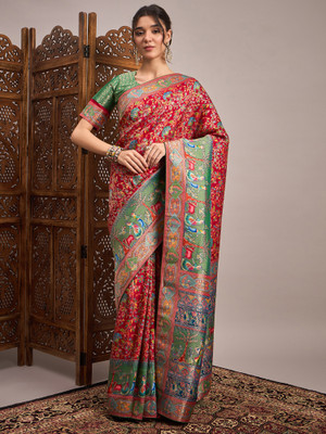 Sareemall Woven Banarasi Viscose Rayon Saree(Red)