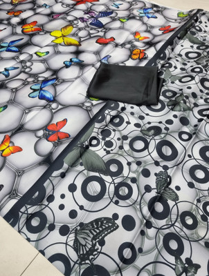 Arpita Fashion Digital Print, Striped Bollywood Crepe Saree(Multicolor)