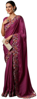 Chayanika Creation Self Design Bollywood Georgette Saree(Gold)