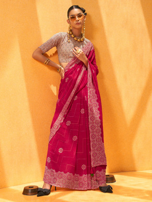 Tasrika Printed Daily Wear Georgette Saree(Pink)