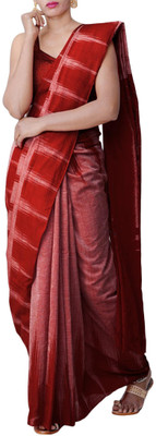handloom paridhaan Printed Daily Wear Pure Cotton Saree(Red)