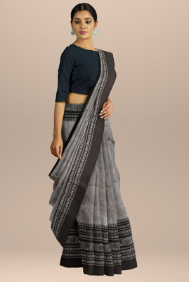 kbfashion Solid/Plain Handloom Cotton Blend Saree(Multicolor)
