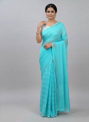SHILPKALA Embellished Bollywood Chiffon Saree(Blue)