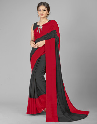 kashvi sarees Color Block Bollywood Georgette Saree(Red)