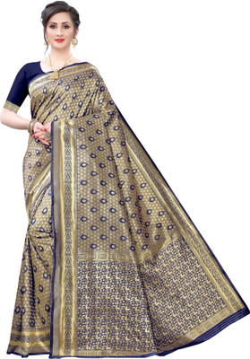 LIMTD Woven Sambalpuri Jacquard Saree(Dark Blue)
