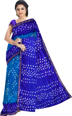 DORI DHAGA Printed Daily Wear Cotton Blend Saree(Blue)