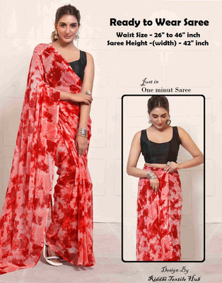 KDL Self Design Bollywood Georgette Saree(Red)