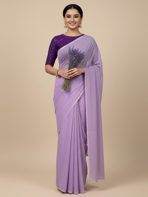 SHILPKALA Embellished Bollywood Georgette Saree(Blue)