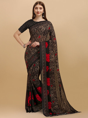 Leelavati Embroidered Bollywood Georgette Saree(Black)