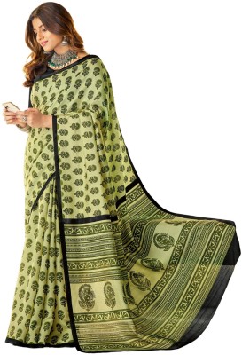 Akhilam Embroidered Mysore Art Silk Saree(Light Green)