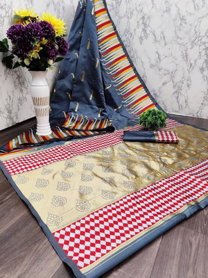 Divastri Woven Banarasi Art Silk Saree(Grey)