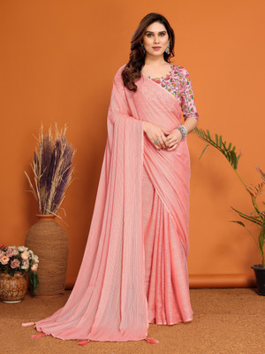 Meet Trendz Embellished Bollywood Georgette Saree(Pink)