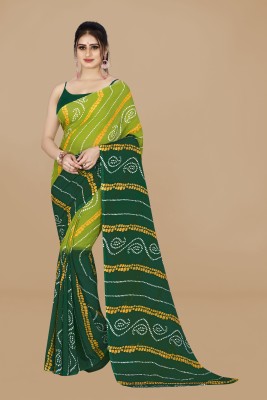 Anand Sarees Printed, Paisley Daily Wear Georgette Saree(Dark Green, Green)