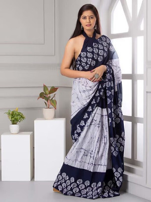 Alexa Fashion Floral Print Daily Wear Cotton Blend Saree(Multicolor)