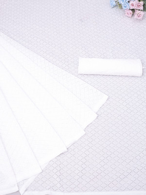 Fashion Field Self Design Bollywood Net Saree(White)