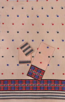 Sarita silk mills Woven Mekhela Chador Cotton Blend Saree(Beige)