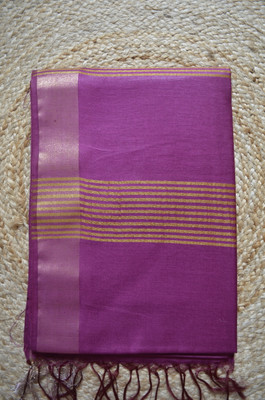 MRIKA Solid/Plain Bhagalpuri Handloom Viscose Rayon Saree(Magenta)