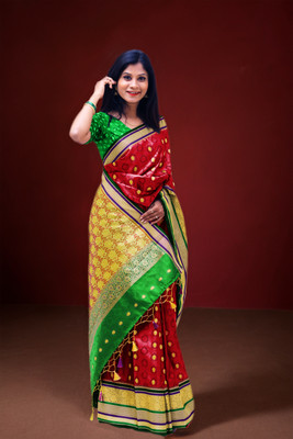 Spewim Printed Paithani Art Silk Saree(Multicolor)