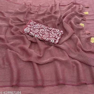 Infyshopy Mall Solid/Plain Bhagalpuri Georgette Saree(Maroon)