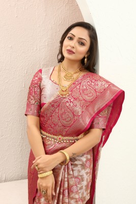 Tankori Woven Kanjivaram Tissue Saree(Pink)