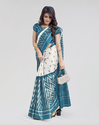 Nirvaan Printed Bollywood Art Silk Saree(Blue)