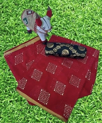 VINIT ENTERPRISE Polka Print Daily Wear Chiffon Saree(Maroon)