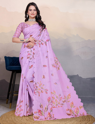 Divastri Embellished Arani Pattu Art Silk Saree(Purple)