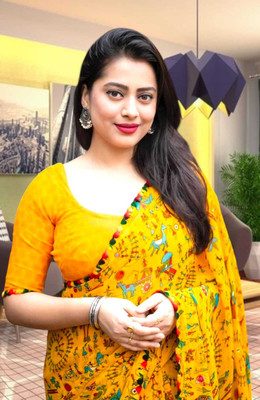 HouseOfCommon Self Design Bollywood Georgette Saree(Yellow)