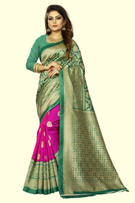 Vimalnath Synthetics Printed Daily Wear Art Silk Saree(Dark Green)