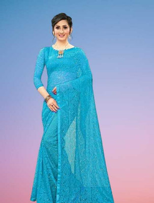 SAREEYA16 Printed Daily Wear Cotton Blend Saree(Light Blue)