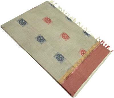 sri amman sarees Self Design, Woven Venkatagiri Pure Cotton Saree(Cream)