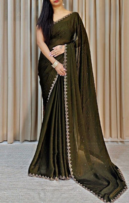 KAKADIYA CREATION Embellished Bollywood Chiffon Saree(Green)