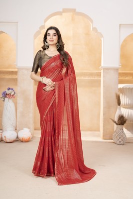 ridhhisa fashion Printed Bollywood Georgette Saree(Red)