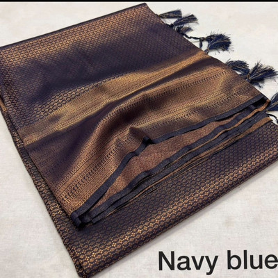 Divastri Self Design Banarasi Viscose Rayon Saree(Dark Blue)