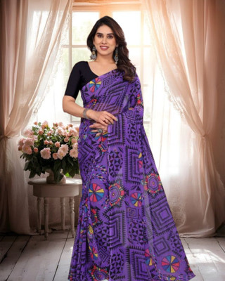 Jayu Embroidered Daily Wear Georgette Saree(Purple)