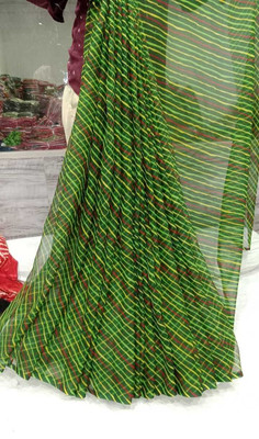 HouseOfCommon Ombre Bollywood Georgette Saree(Green)