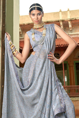 KARAGIRI Woven Daily Wear Georgette Saree(Grey)