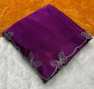 Rich Choice Embellished Banarasi Tussar Silk Saree(Purple)