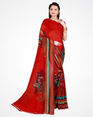 Saadhvi Printed Bollywood Georgette Saree(Red)