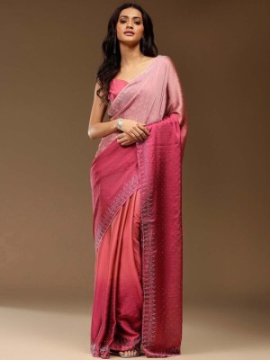 EKANTIK Embellished Bollywood Georgette Saree(Pink)